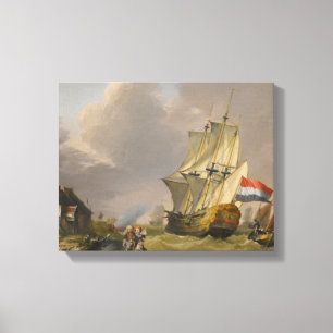 Toile Jan van Os - Expédition Dans Une Tempête Au Large 