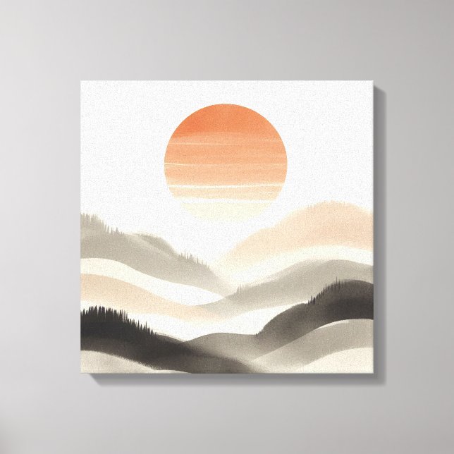 Toile Japandi Misty Sunrise Soft Nature Layers (Recto)