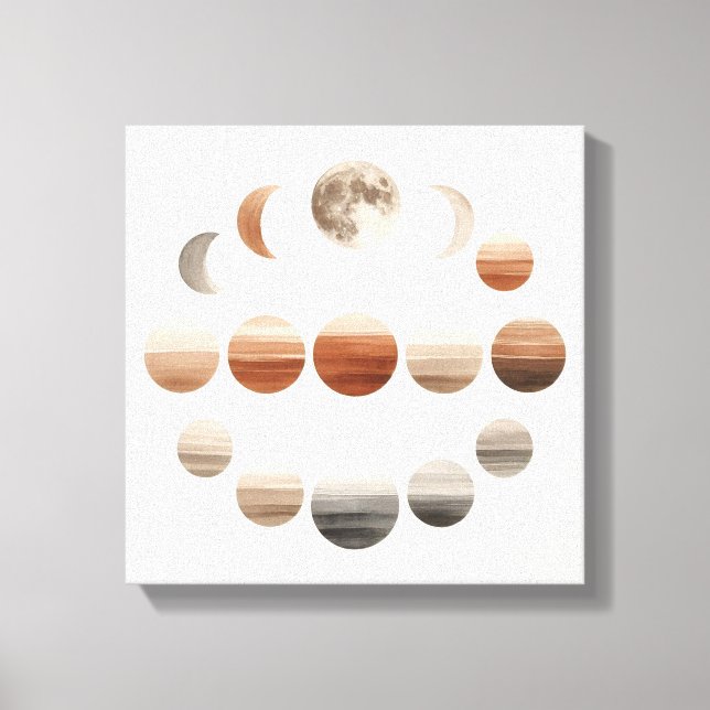 Toile Japandi Moon Phases Back to School Wall Art (Recto)
