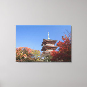 Toile Japon, Kyoto, Pagode aux couleurs d'automne