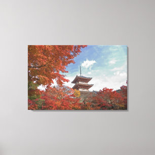 Toile Japon, Kyoto, Pagode en couleurs d'automne