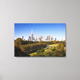 Toile Japon. Tokyo. Skyline du quartier de Shinjuku et