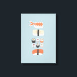 Toile Japonais Sushi Nigiri Maki<br><div class="desc">L'art culinaire japonais sur un arrière - plan bleu aqua pour ceux qui aiment manger sushi,  sashimi,  nigiri et petits pains de maki.</div>