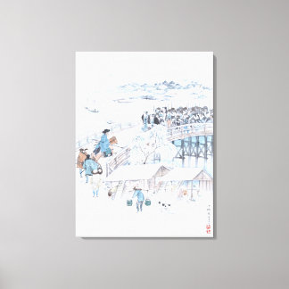 Toile Japonais Ukiyo-e de 47 Ronin sur le pont de