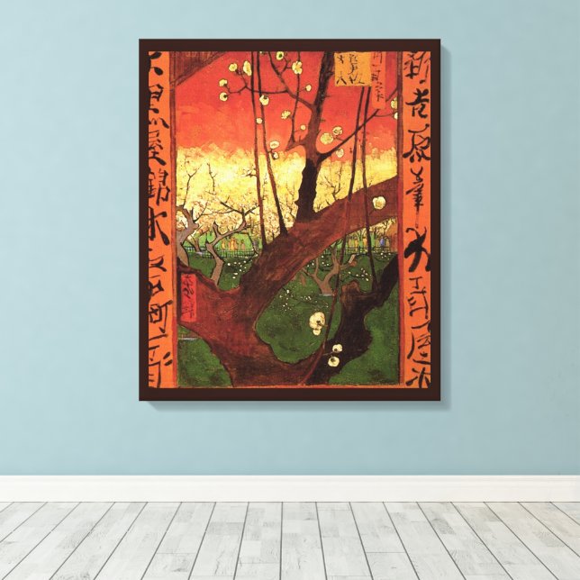 Toile Japonisme : arbre de prunier en fleurs par Vincent (Insitu (Plancher de Bois))