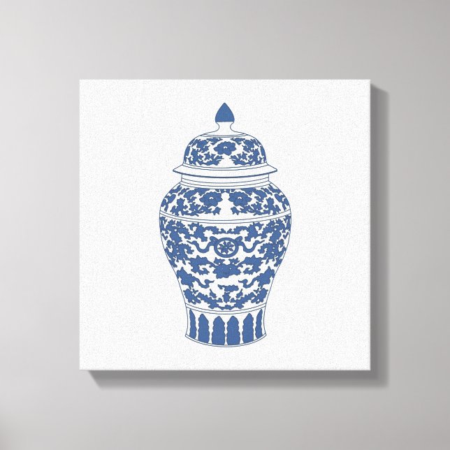 Toile Jar de gingembre bleu et blanc (Recto)