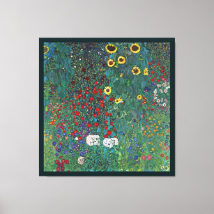 Toile Jardin agricole avec tournesol par Klimt, Fleurs V