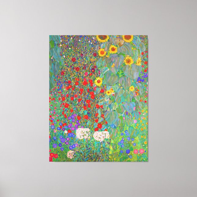 Toile Jardin agricole de Gustav Klimt avec tournesols (Recto)