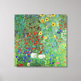 Toile Jardin Agricole Gustav Klimt Avec Peinture De Fleu