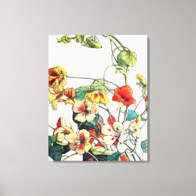 Toile Jardin Art Nouveau Fleurs de Nasturtium (Recto)