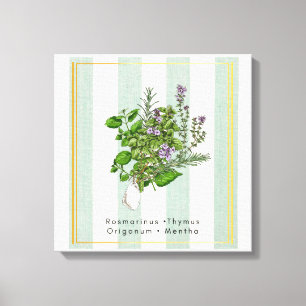 Toile Jardin Botanique d'Herbes - Art de Cuisine à la Sa