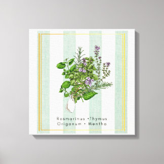 Toile Jardin Botanique d'Herbes - Art de Cuisine à la Sa