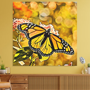 Toile Jardin d'art du papillon monarque