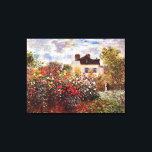 Toile Jardin de Dahlia à Argenteuil Claude Monet<br><div class="desc">"Le Jardin d'Argenteuil" a été créé par le peintre français d'impressionnisme Claude Monet en 1873 montrant sa femme et lui dans leur jardin dahlia au soleil.</div>