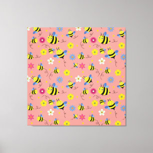 Toile Jardin de fleurs d'abeilles douces