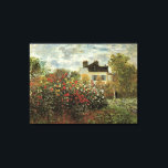 Toile Jardin de Monet à Argenteuil par Claude Monet<br><div class="desc">Le Jardin de l'Artiste à Argenteuil (Un coin du Jardin avec Dahlias) (1873) de Claude Monet est un impressionisme vintage peinture de la nature florale d'art. Une ferme de campagne se trouve dans l'arrière - plan. Un couple amoureux passe devant un jardin romantique de printemps avec des roses en fleurs...</div>
