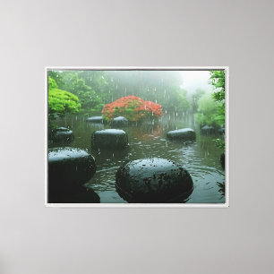 Toile Jardin de pluie Zen avec Érable Vibrant