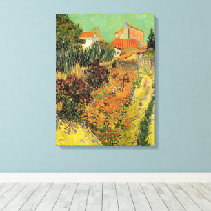 Toile Jardin derrière une maison par Vincent van Gogh