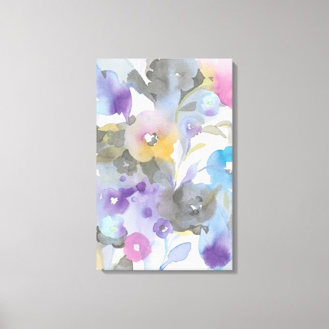 Toile Jardin des bijoux | Pétales pastel violet (Recto)