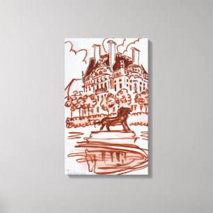 Toile Jardin des Tuileries au Louvre Paris, France