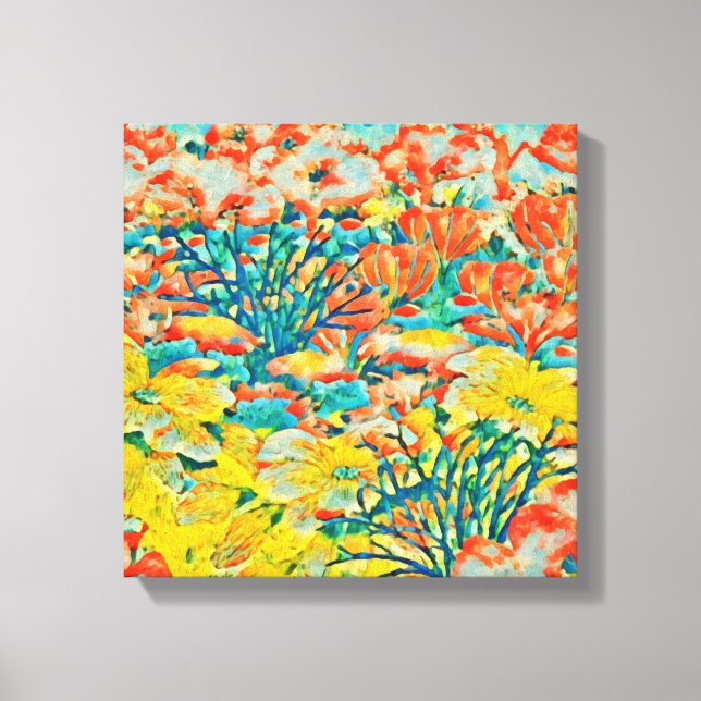 Toile Jardin d'été Art Exotique Abstrait (Recto)