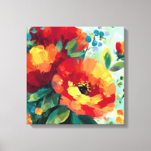 Toile Jardin floral flamboyant