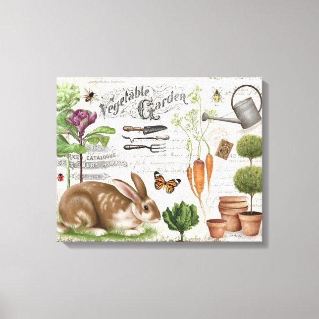 Toile Jardin français Vintage moderne Rabbit (Recto)