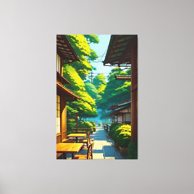 Toile Jardin japonais Café extérieur (Recto)