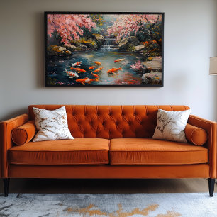 Toile Jardin japonais paisible avec Koi Pond