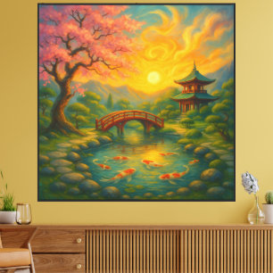 Toile Jardin japonais Zen Sunset Wall Art