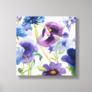 Toile Jardin mélangé bleu et pourpre