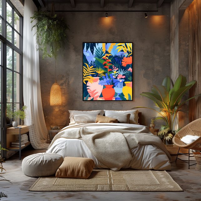 Toile Jardín Tropical en Estilo Favista: Arte Colorido. (Créateur téléchargé)