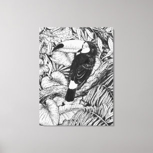 Toile Jardin tropical toucan