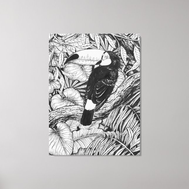 Toile Jardin tropical toucan (Recto)