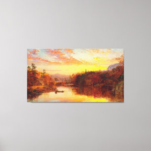 Toile JASPER F. CROPSEY - Coucher de soleil sur le lac G