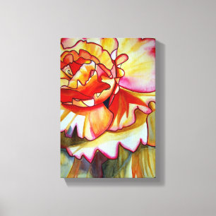 Toile Jaune de la fleur de Begonia aquarelle art origina