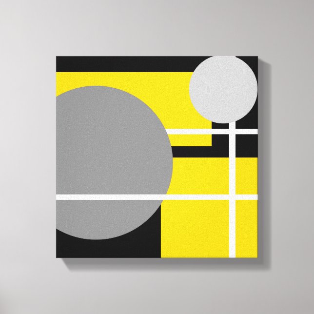 Toile Jaune Gris Noir Blanc Moderne (Recto)