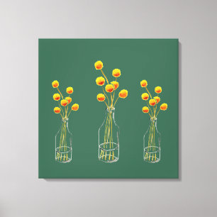 Toile Jaune heureux Billy Button fleurs Art australien