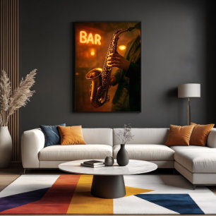 Toile Jazz sous les lumières du bar