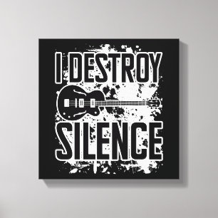 Toile Je détruit Silence Bass Player Funny Guitare Musiq
