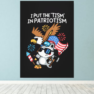 Toile Je mets le Tisme dans l'Aigle Athlétique Patriotiq
