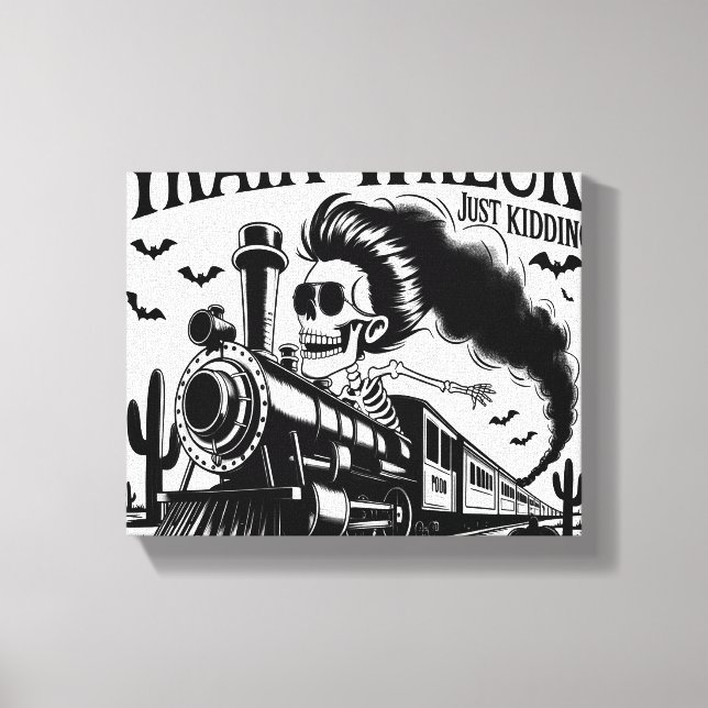 Toile Je ne suis pas toujours une épave de train Hallowe (Recto)