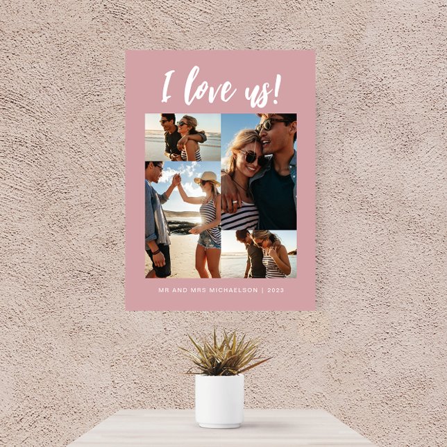 Toile Je nous aime Script Photo rose et blanc (Créateur téléchargé)