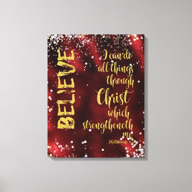 Toile Je Peux Faire Tout Par L'Écriture Christ KJV (Recto)