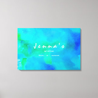 Toile Je Suis Bat mitzvah AQUA WATERCOLOR Se Connecter B
