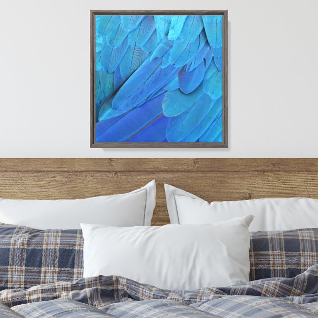 Toile Je suis bleu - Plumes Macaw (Insitu(Chambre))