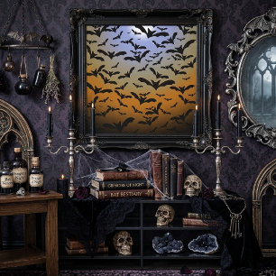 Toile Je suis devenu fou des chauves-souris noires et du
