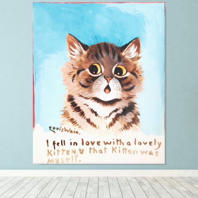 Toile Je suis tombée amoureuse d'un chaton (Moi-même) (Insitu (Plancher de Bois))