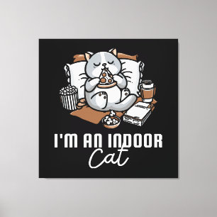 Toile Je suis un chat d'intérieur - Chat introverti