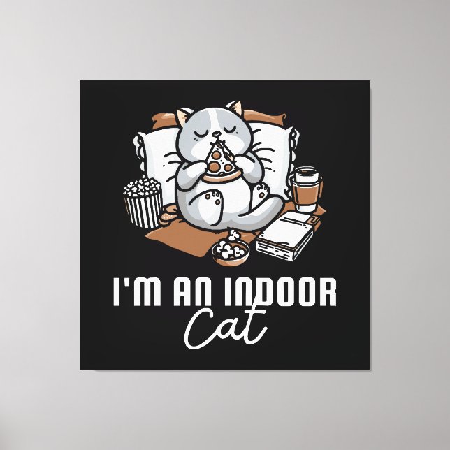 Toile Je suis un chat d'intérieur - Chat introverti (Recto)